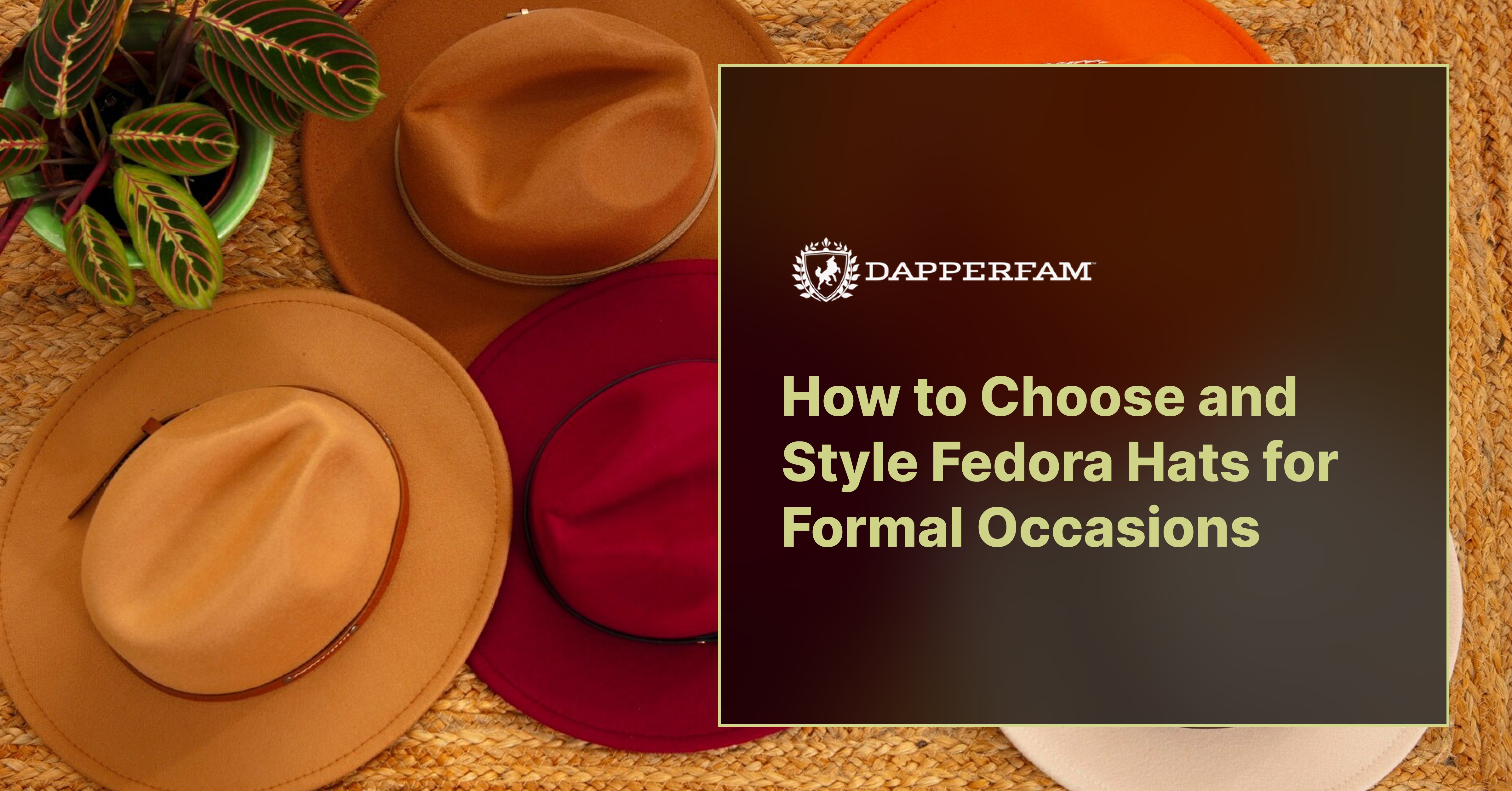 How to Choose and Style Fedora Hats for Formal Occasions – DAPPERFAM