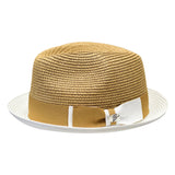 Bently Enzo Snap Brim Fedora in Cognac White #color_ Cognac White