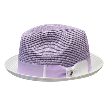 Bently Enzo Snap Brim Fedora in Lavender White #color_ Lavender White