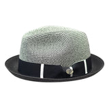 Bently Gino Snap Brim Fedora in Black White #color_ Black White