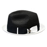 Bently Enzo Snap Brim Fedora in Black White #color_ Black White