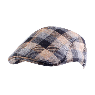 Wigens Luminary Modern Ivy Cashmere & Wool Beige Check Ivy Cap in Beige Check #color_ Beige Check