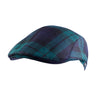 Wigens Khalil Modern Ivy Lambswool Check Ivy Cap in Dark Blue Check #color_ Dark Blue Check