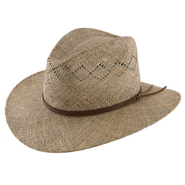 Stetson Dove Mountain Seagrass Straw Fedora in Wheat #color_ Wheat