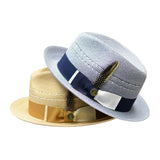 Bruno Capelo Ricardo 2-Tone Straw Fedora Hat Snap Brim in #color_