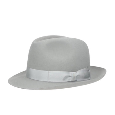 Borsalino Damiano Marengo in Light Grey Felt Fedora Made in Italy in #color_