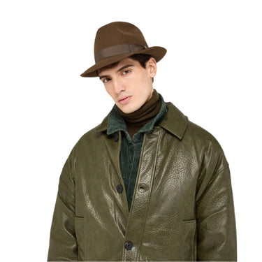 Borsalino Damiano in Dark Brown Marengo Felt Fedora Made in Italy in #color_