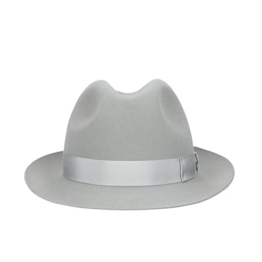 Borsalino Damiano Marengo in Light Grey Felt Fedora Made in Italy in #color_