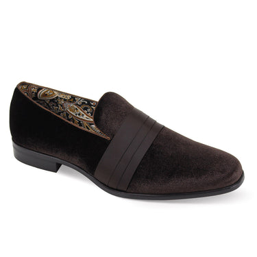 After Midnight Uptown Hustle in Chocolate Brown Sleek Velvet Loafers in Chocolate Brown #color_ Chocolate Brown