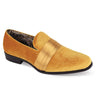 After Midnight Uptown Hustle in Gold Sleek Velvet Loafers in Gold #color_ Gold