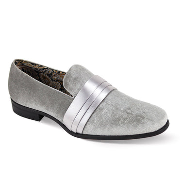 After Midnight Uptown Hustle in Silver Sleek Velvet Loafers in Silver #color_ Silver