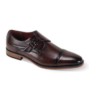 Giorgio Venturi Monk Elite Single Monk Strap Dress Shoe in Brown #color_ Brown