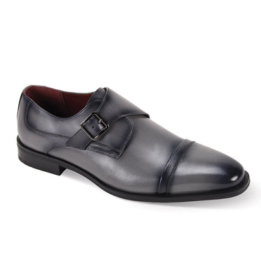 Giorgio Venturi Monk Elite Single Monk Strap Dress Shoe in Grey #color_ Grey