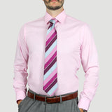 Arturo Modern Fit Dress Shirt in Pink Long Sleeve, No Pocket in Pink #color_ Pink