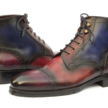 Paul Parkman Men's Multicolor Hand-Painted Cap Toe Boots in #color_