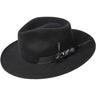 Bailey Barksdale Polished Elite Finish Wool Wide Brim Fedora in Black #color_ Black