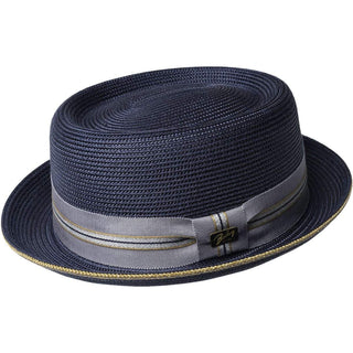 Bailey Carver Braided Pork Pie in Navy #color_ Navy