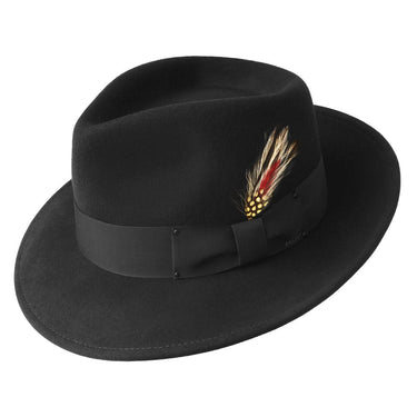 Bailey Classic Large Brim Wool Felt Fedora in Black #color_ Black