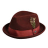 Bailey Cloyd in Oxblood Center Dent Wool Felt Fedora in Oxblood #color_ Oxblood