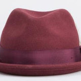 Bailey Cloyd in Oxblood Center Dent Wool Felt Fedora in #color_