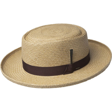 Bailey Creed Large Brim Genuine Panama Pork Pie in Latte #color_ Latte