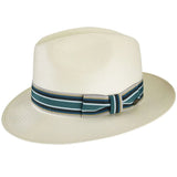 Bailey Creel Shantung LiteStraw® Fedora in Natural / Mallard Stripe #color_ Natural / Mallard Stripe