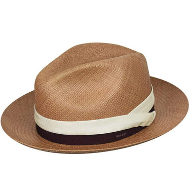 Bailey Cuban Genuine Panama Straw Fedora in Amber #color_ Amber