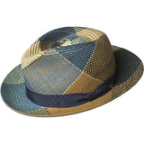 Bailey Giger Genuine Panama Straw Fedora in Breezy Plaid #color_ Breezy Plaid