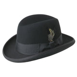 Bailey Godfather in Black Wool Felt Homburg in Black #color_ Black