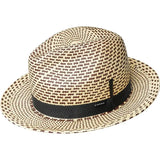 Bailey Hernen Genuine Panama Straw Fedora in Espresso Check #color_ Espresso Check