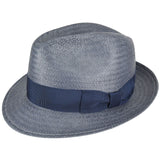 Bailey Lando Straw Fedora in Steel #color_ Steel