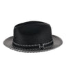 Bailey Mannesroe Two-tone Poly Braid Fedora in Black / Charcoal Multi #color_ Black / Charcoal Multi