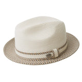 Bailey Mannesroe Two-tone Poly Braid Fedora in Ivory / Adobe Multi #color_ Ivory / Adobe Multi