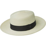 Bailey Tim Optimo Crown Wide Brim Straw Pork Pie in Off White #color_ Off White