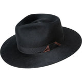 Bailey Trevel Elite Superfine Velour Wool Wide Brim Fedora in Black #color_ Black