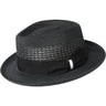 Bailey Wilshire Poly Braid Fedora in Solid Black #color_ Solid Black