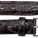 Belvedere Alligator Belt in Chocolate in Chocolate 44 #color_ Chocolate 44