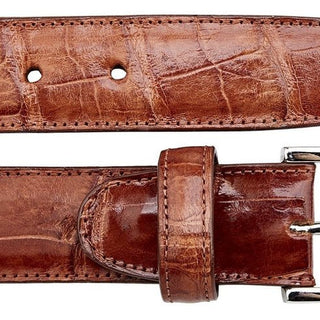 Belvedere Alligator Belt in Cognac in Cognac 44 #color_ Cognac 44