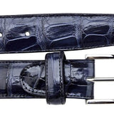 Belvedere Alligator Belt in Navy in Navy 44 #color_ Navy 44