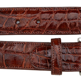 Belvedere Alligator Belt in Peanut in Peanut 44 #color_ Peanut 44