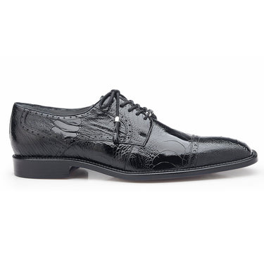 Belvedere Batta in Black Genuine Ostrich Oxfords in Black #color_ Black