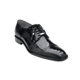 Belvedere Batta in Black Genuine Ostrich Oxfords in #color_