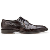 Belvedere Batta in Chocolate Genuine Ostrich Oxfords in Chocolate #color_ Chocolate