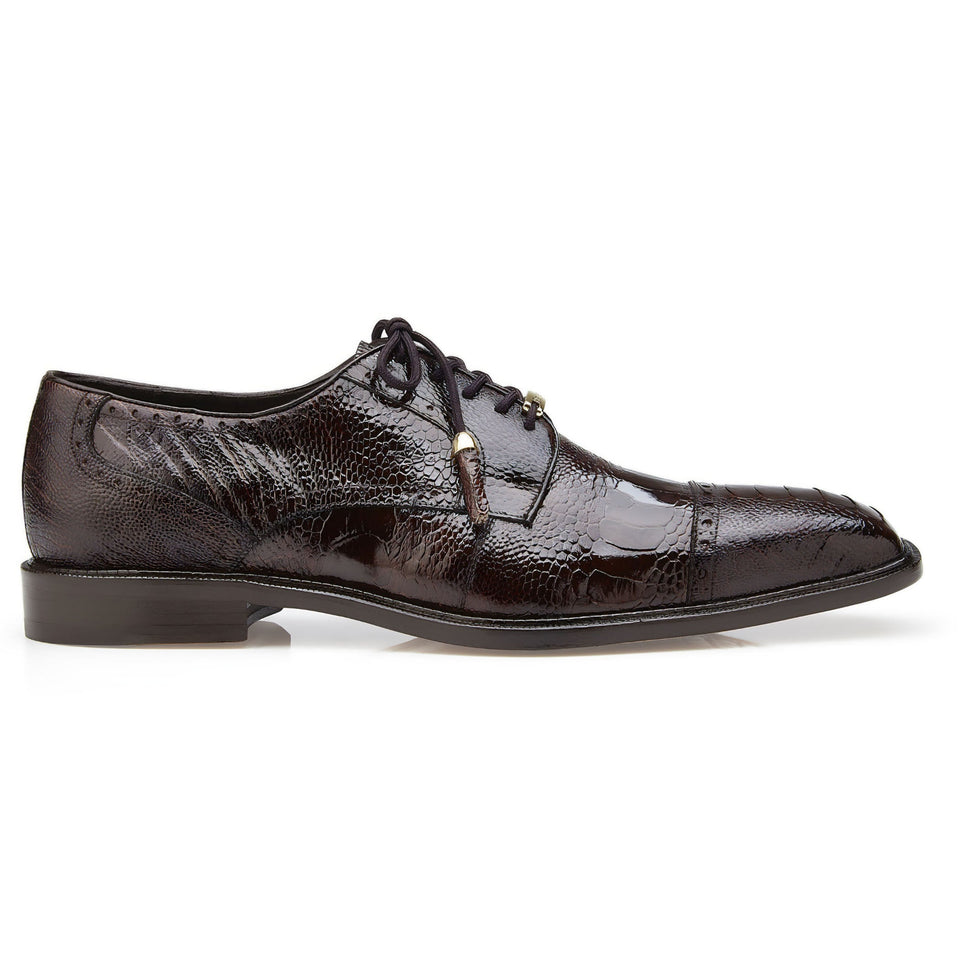 Belvedere Batta Chocolate Genuine Ostrich Oxfords