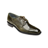 Belvedere Batta in Olive Genuine Ostrich Oxfords in #color_