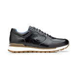 Belvedere Bobo in Black Genuine Ostrich Leg & Italian Calf Sneakers in Black #color_ Black