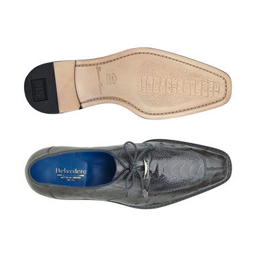 Belvedere Bolero in Grey Genuine Ostrich Leg and Quill Oxfords in #color_