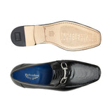 Belvedere Bruno in Black Genuine Ostrich Leg and Italian Calf Loafers in #color_