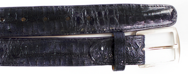 Belvedere Caiman Belt in Navy in Navy 44 #color_ Navy 44