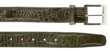 Belvedere Caiman Belt in Olive in Olive 44 #color_ Olive 44